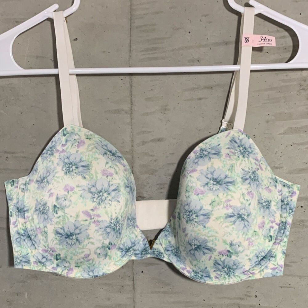 Victoria's Secret Floral Lightly Lined Underwire Bra - 34DD Adjustable Strap